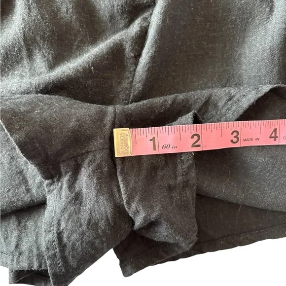 Urban Outfitters Linen Blend Black Fitted Buttoned Romper Shorts Strappy Large - Picture 8 of 11